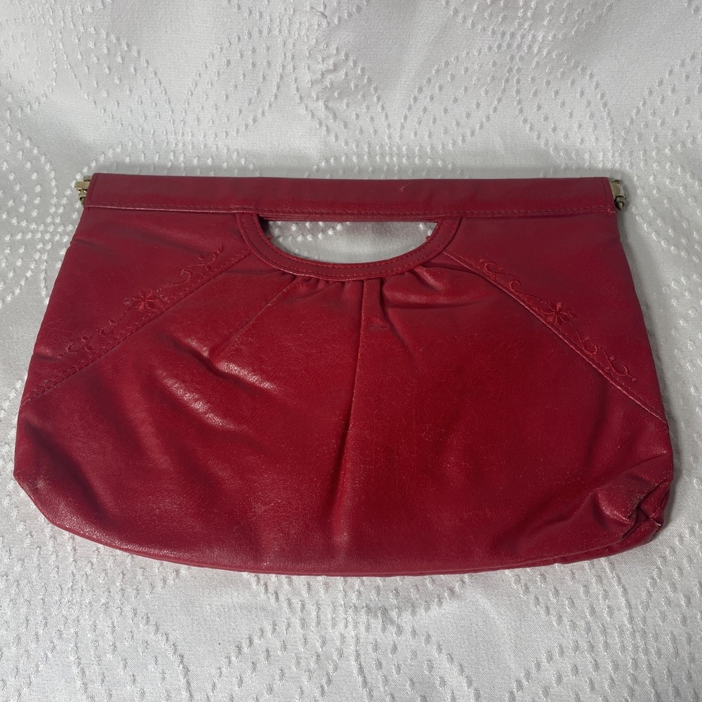 Vintage faux leather embroidered Red handbag By Bag Bazaar